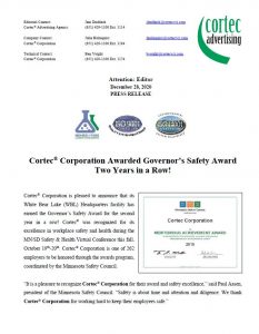 Governor Safety Award Pr - Cortec Corporation