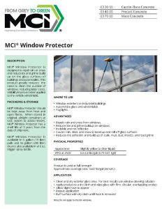 Mci® Window Protector