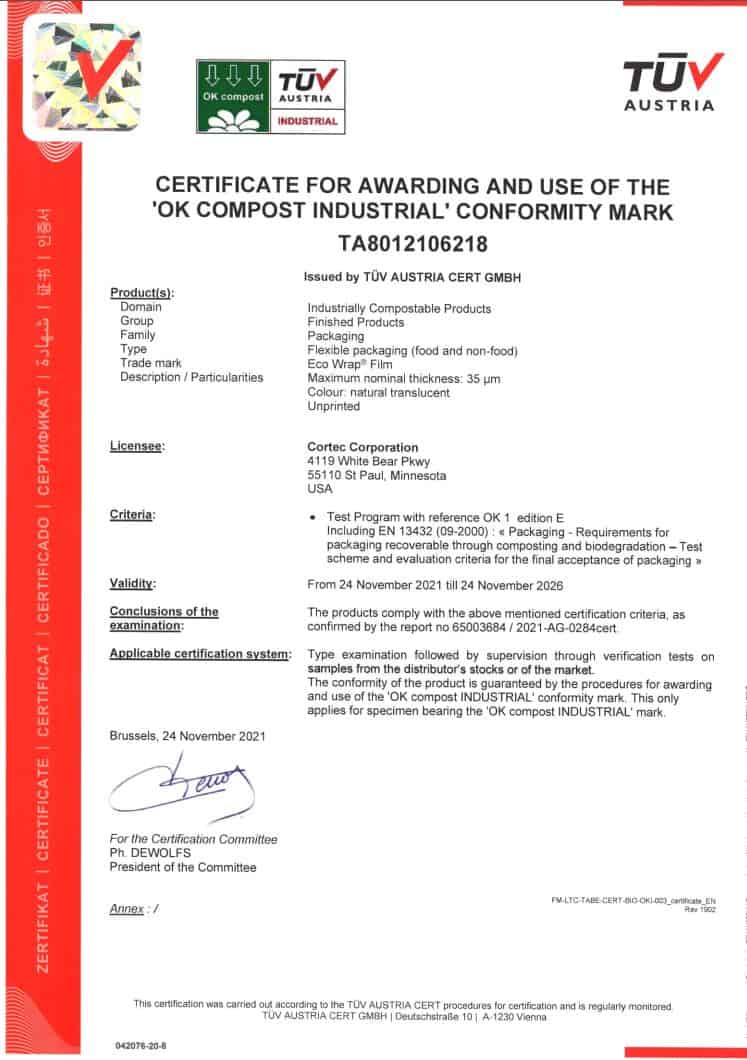 Certificate - Cortec Corporation