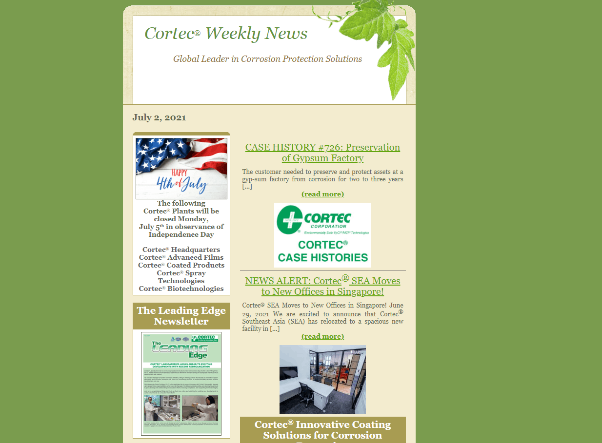 Cortec News - Cortec Corporation